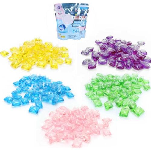60Pcs 8.3g Bathroom Laundry Bead Capsule Dissolve Cleaner Laundry Pod Laundry Washing Supplies