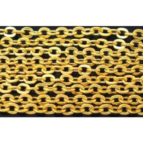 Free shipping!!!!100M/ Gold Plated Link Chain Findings 3x4mm