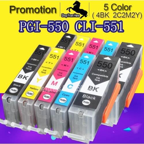 PGI550 CLI551 PGI-550 CLI551 for Canon Pixma MX925 iP7250 iP8750 iX6850 MX725 MG5650 MG6650 MG7550 ink Cartridge