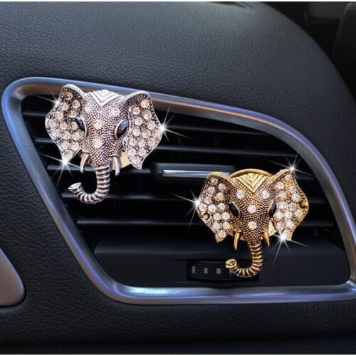 Elephant Car Decoration Interior Auto Outlet Perfume Clip Flavoring in Car Aroma Diffuser Dried Flower Car Accessories 2021 New