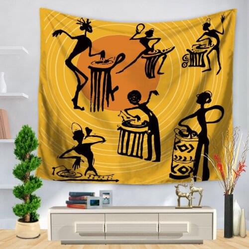 Home Decorative Wall Hanging Carpet Tapestry 130x150cm Rectangle Bedspread The Indians Dance Painting Pattern GT1171
