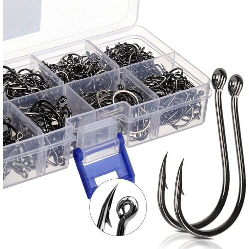 DONQL 500pcs/ Set Fishing Hooks Barbed Circle High Carbon Steel Fishhook Carp Fly Fishing Hook Sea Accessories Tackle