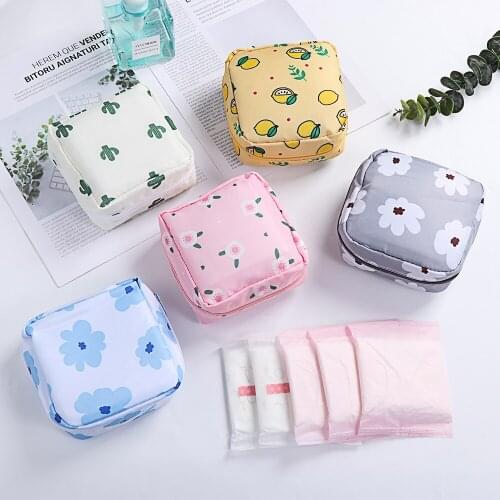 Travel Mini Sanitary Napkins Make Up Coin Money Credit Card Holder Organizer Pouch Tampon Storage Bag Cosmetic Bags Purse Bags