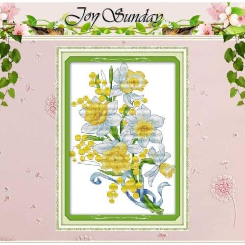 Elegant daffodil counted Cross Stitch 11CT 14CT Cross Stitch Set Wholesale DIY Cross-stitch Kit Embroidery Needlework