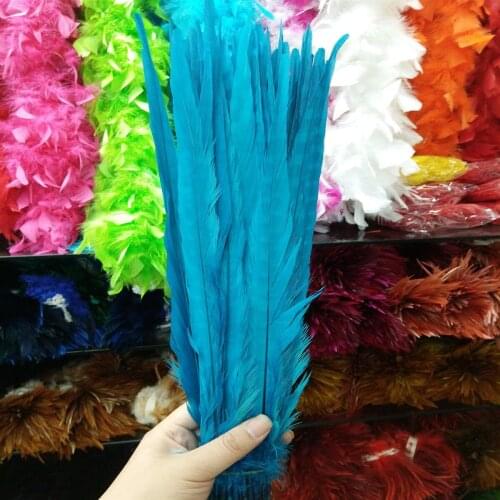 Hot Selling 22-24inches/55-60cm 100 Pcs Sky Blue Pheasants Feathers Stage Performances Wedding Decoration Accessories