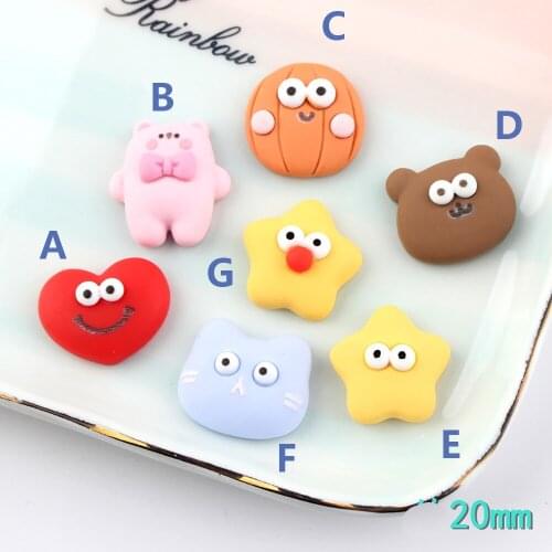 Cabochons Flatback Love Heart Slime Charms 20Pcs resin Flat back Cabochon Scrapbooking Stars Embellishment DIY Accessories
