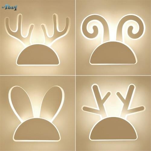 Nordic Creative Antlers Animals Acrylic Wall Lamps for Living Room decoration Modern led Wall sconces Lights kids bedroom lamp