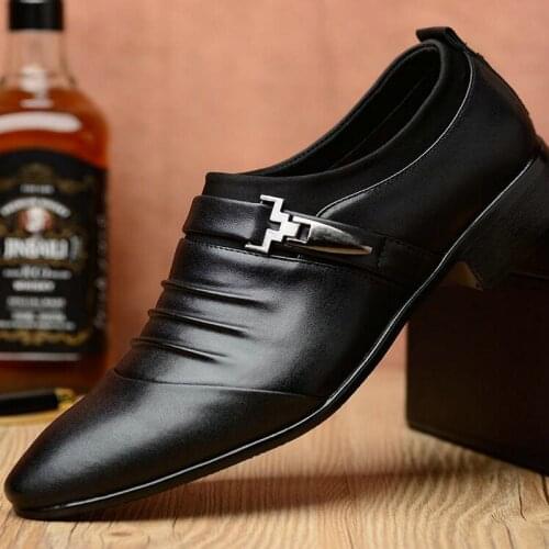 Big size summer fashion Mature man pu leather Breathable shoes wedding Business dress dad Pointed toe Working shoes RA-03