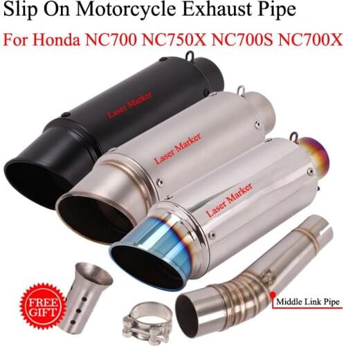 Slip On For Honda NC700 NC750X NC700S NC700X Motorcycle Exhaust Tip Escape Modified DB Killer Muffler Tube Mid Link Pipe