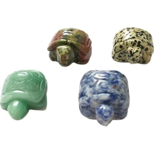 Natural Crystal Tortoise Skull Hand Carved Healing Stone Specimen Small Home Decoration Crafts Decoration