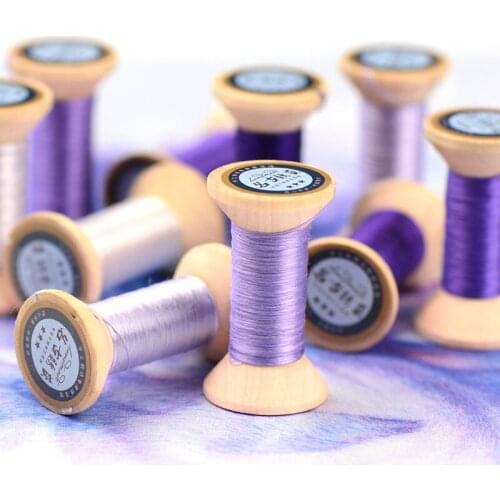 Thread-silk embroidery thread Small roll household Sewing Threads Spools hand stitching embroidery thread Crystal purple