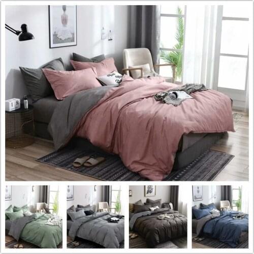 New Plain Simple Quilt Cover Pure Color Lattice Texture Quilt Cover and Pillowcase Bedding Bed Duvet Quilt Cover Sets