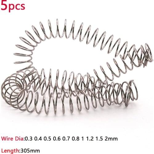 305mm 304 Stainless Steel Y Type Compression Spring 0.3 0.4 0.5 0.6 0.7 0.8 1 1.2 1.5 2mm Wire Dia Long Spring 3-30mm Outer Dia