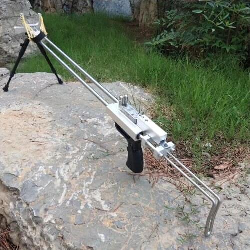 Silver Wolf Rifle Slingshot Hunting Catapult Powerful Stainless Slingshot For Outdoor Hunting Shooting Double Safety Device CNC
