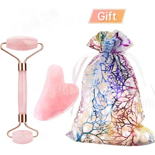 Facial Massage Roller Guasha Board Double Heads Jade Stone Face Eye Lift Body Skin Relaxation Slimming Beauty Neck Thin Massage