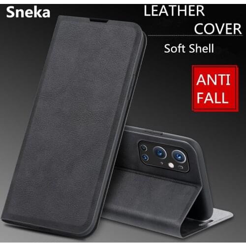 Luxury Flip Phone Bags for Oneplus 9 8 7 Pro Cover Solid Color Wallet Card Slot Bracket Magnetic Shockrpoof Protection Case Etui