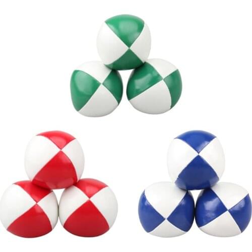 Juggling Balls for Beginners Kids & Professional (Red Green Blue)- Durable PU Leather & No Bounce Design Juggling Sets