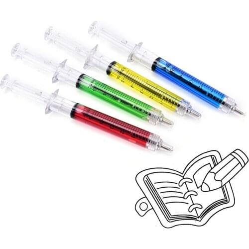 Syringe Injection Shape Ballpen 10Pcs Doctor Nurse Gift Liquid Pen Ballpoint 10pcs/set