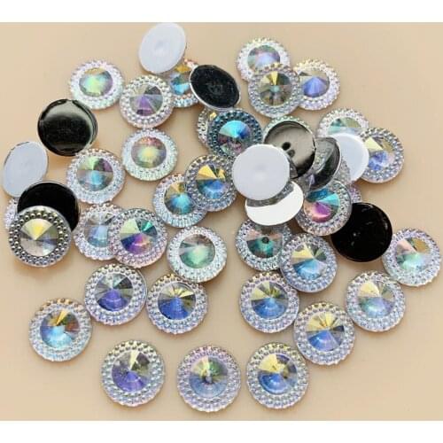 80pcs 10mm Rhinestones For Clothes High Quality Acryl Crystal AB No Hot Fix Stone -Z053