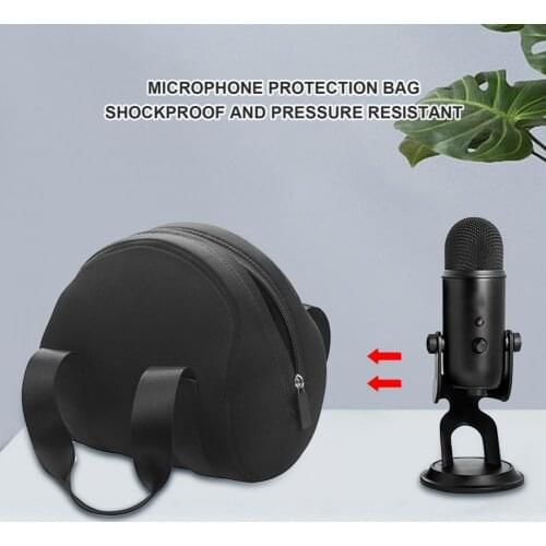 Storage Bag Good Hardness Dust-proof with Hand Strap Condenser Microphone Portable Protective Pouch for Blue Yeti Blackout