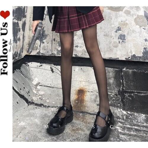 Japanese Transparent Pantyhose Women Summer 2021 Gothic Polyester Sunscreen Black Stockings Sexy Thin Bottoming Tights Woman