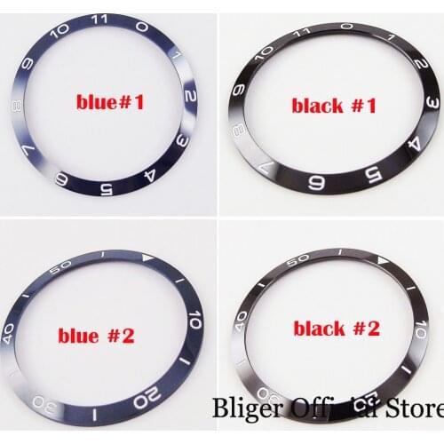 High Quality 39mm Black/Blue Watch Ceramic Bezel Ring Insert Replacement for 41mm Watch