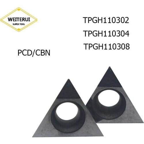 1Pc TPGH110302 TPGH110304 TPGH110308 PCD CBN Diamond Inserts Blade Turning Tool Lathe Tool For CNC