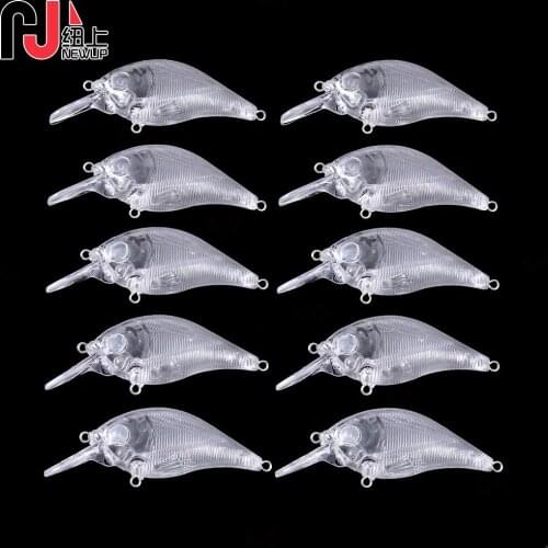 10pcs Unpainted Lure 7.5CM 10.2G Fishing Bait Blank Transparent Crankbait Vib Minnow Wobbler Hard Bait Fishing Tackle