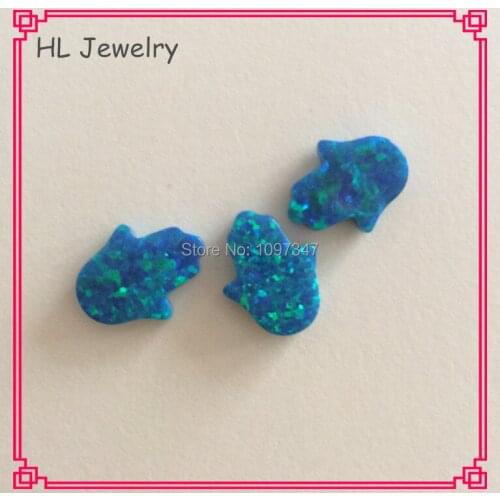 100PCS/Lot OP36 8*10MM Hamsa Opal Syntheitc Fire Hand Opal Stone