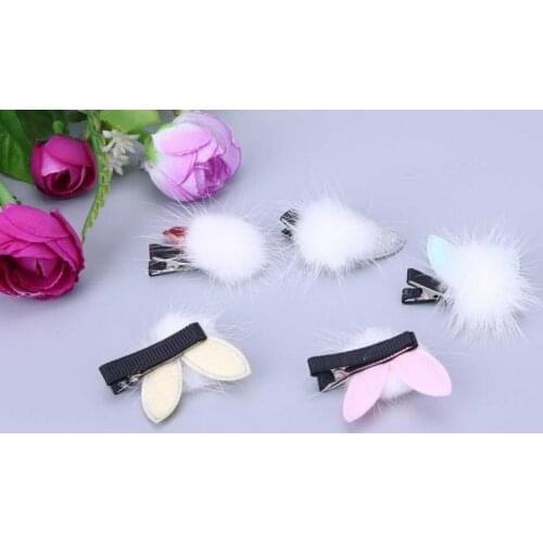 1000pcs Baby Cute Style Rabbit Fur Ear Kids Girls Barrette Lovely Hair pin