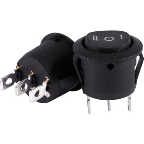 2 x AC 6A/250V 10A/125V 3 Pin SPDT ON/OFF/ON 3 Position Round Boat Rocker Switch