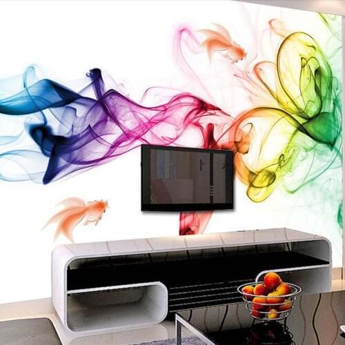 3D Photo Mural Smoke Pattern Colorful for Living Room Bedroom Large Murals Wallpaper Waterproof Printed Wall Murals