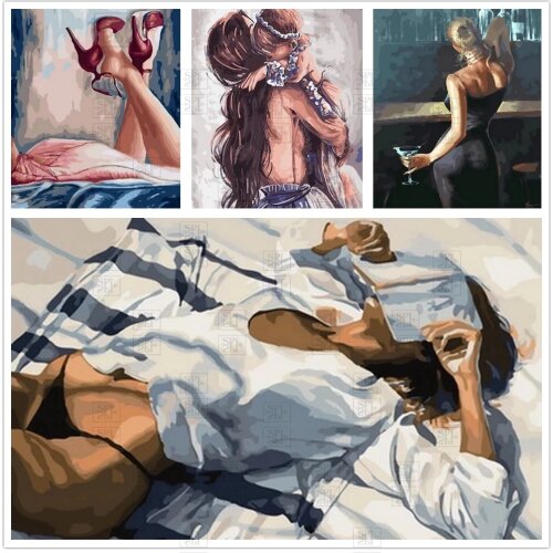 Diy 5D Diamond Painting Full Round Square Sexy Woman Portrait Resin Mosaic Embroidery Cross Stitch Kits Wall Art Decoration Gift