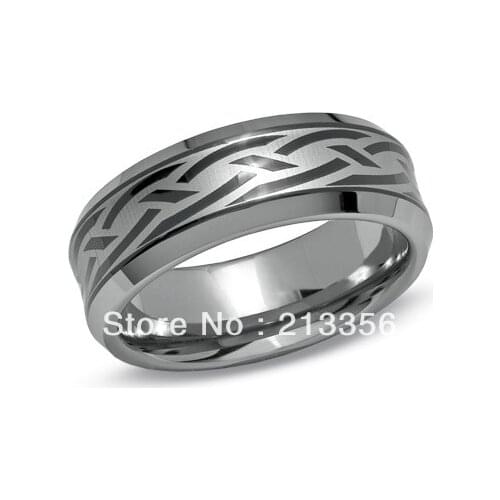 FREE SHIPPING!USA WHOLESALES CHEAP PRICE BRAZIL RUSSIA CANADA UK HOT SELLING 8MM CONCAVE BLACK CENTER MENS TUNGSTEN WEDDING RING