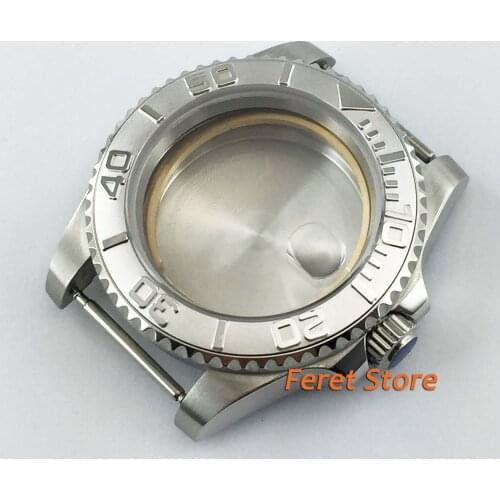 BLIGER 40mm Sapphire glass brushed steel watch case fit ETA 2836 Mingzhu dg2813 movement watch case