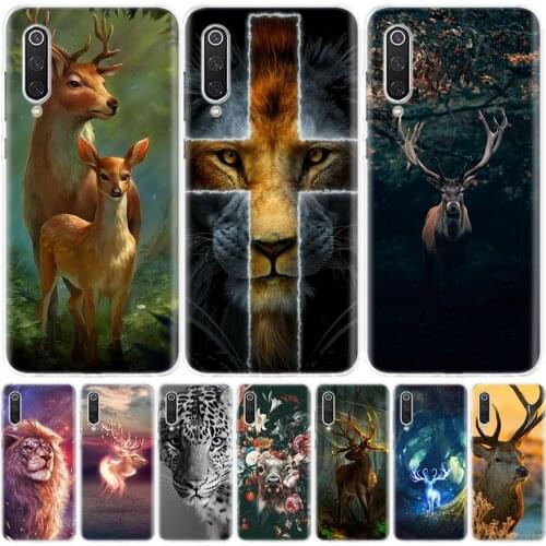 Animal deer lion Art Phone Case for Xiaomi Note 10 Mi 11 9 8 CC9 5X 6X A1 A2 A3 9T 10T Lite Pro Poco F1 X3 NFC F3 Cover Coque