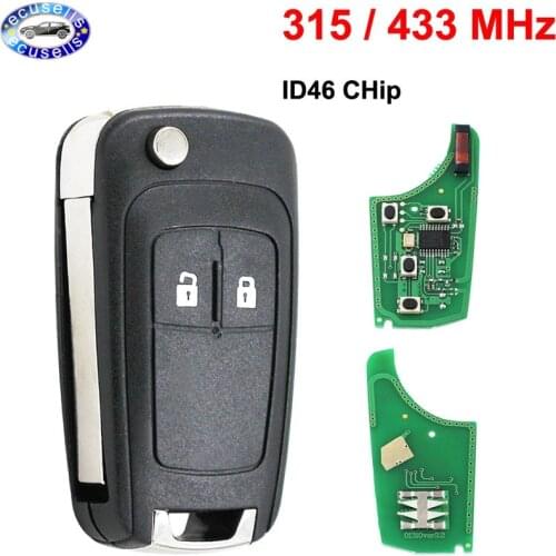 Keyless Remote Key 2 Button 315MHZ/433MHZ ID46 Chip For Opel AstraJ,Insignia,Mokka,ZafiraC,Valeo HU100 Blade