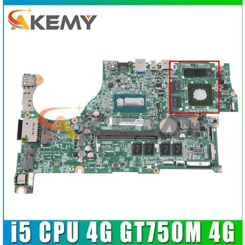 For Acer V5-473 V5-473G V5-573 V5-573G Laptop Motherboard DAZRQMB18F0 With Intel i5 CPU 4G-RAM GT750M 4G-GPU 100% Fully Tested