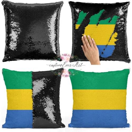 Gabon decorative throw pillows reversible mermaid sequin pillow case cover dropshipping