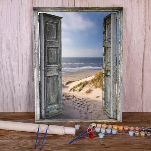 Landscape Scenery Painting By Numbers Set Acrylic Paints 50*70 Paiting By Numbers Loft Wall Picture Crafts For Wholesale