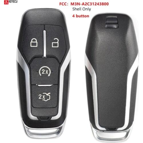 Keyecu Smart Remote Car Key Shell Case for Ford Fusion Mondeo Mustang F-150 Explorer Edge for Lincoln MKX MKZ MKC, Fob 4 Button