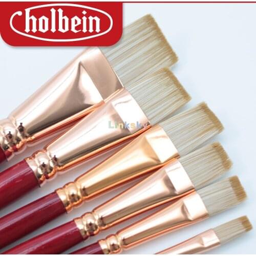 Holbein HE Series Nylon Fiber Watercolor Brush, Flat head,Fine Hairs and Good Water Absorption, Line Drawing, Detail Decoration
