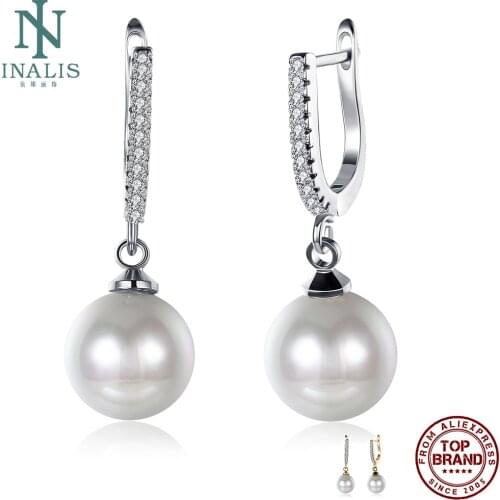 INALIS Clip Earrings Fashion Zircon Round Pearl Earrings For Women Romantic Gifts Anniversary Send Girlfriend Jewelry Ear Clip
