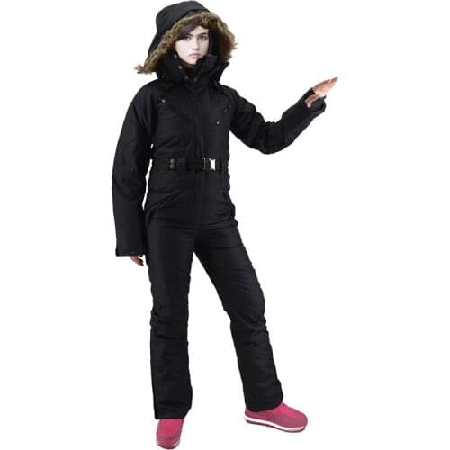 Hooded ski suit jumpsuit plus velvet thick large size jumpsuit export foreign trade play snow super thick warm jumpsuit
