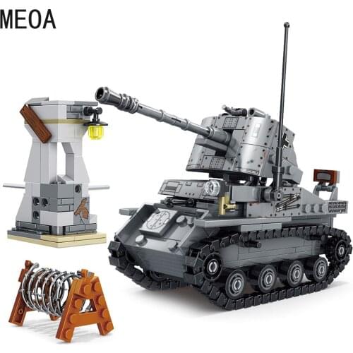 479PCS WW2 Military Marder III Sd.Kfz.139 Tank Destroyer Set Building Blocks German Gun Weapon City Bricks Children Toys Gifts