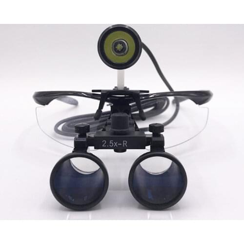 Magnifier 2.5X Binoculars Surgical Dental Glaees Medical Surgery Loupes Ophthalmic Clamp Magnifying Glass with Led Lights
