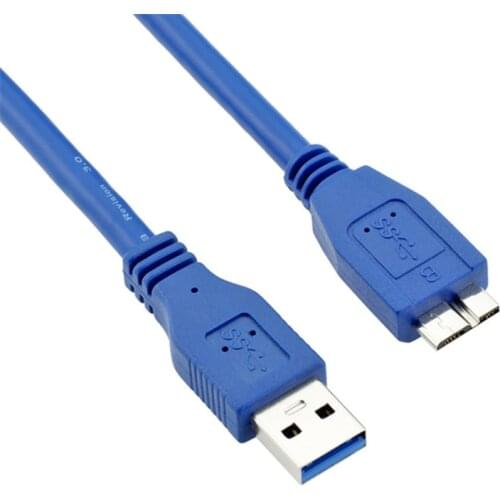 Micro USB3.0 Micro B Male to USB3.0 Male data & chargjing hardisk cable blue color for SSD
