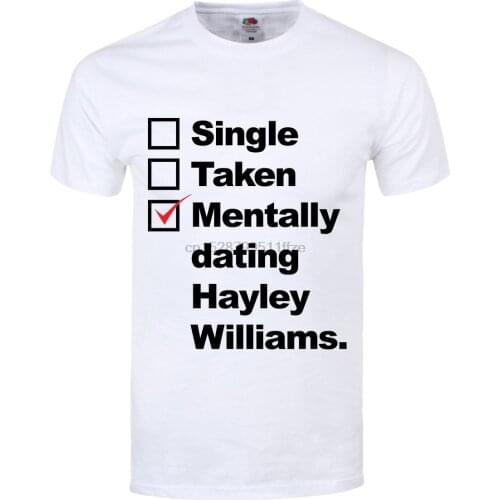 Mentally Dating Hayley Williams Men White T-shirt Brand Cotton Men Clothing Male Slim Fit T Shirt Print T-Shirts Men