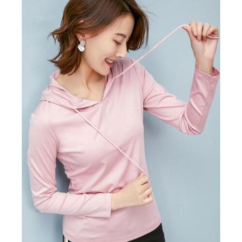 2020 New Solid Color Hooded Women Sweatshirts Long Sleeve Short Style Fashion Female Sweatshirt