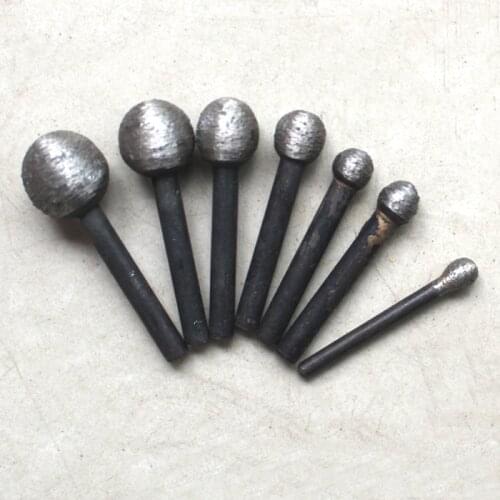 New 3pcs/lot OD6-20MM Ball sintered diamond Grinding Head 6mm Shank 46# Gravestone Marble Engrave Carving Tools